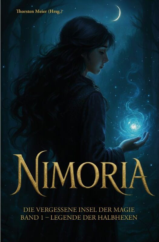 Cover zeigt eine junge Hexe im Mondlicht mit einer blauen Flamme in der Hand